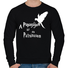 PRINTFASHION A Papagájom az én Patrónusom - Férfi pulóver - Fekete