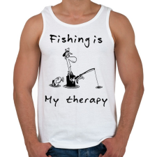 PRINTFASHION a pecázás az én terápiám - Férfi atléta - Fehér atléta, trikó