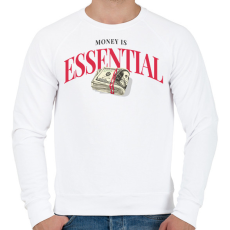 PRINTFASHION A pénz fontos - Férfi pulóver - Fehér