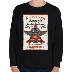 PRINTFASHION A pénz nem boldogít - Motoros minta - Gyerek pulóver - Fekete