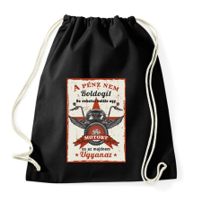 PRINTFASHION A pénz nem boldogít - Motoros minta - Sportzsák, Tornazsák - Fekete tornazsák