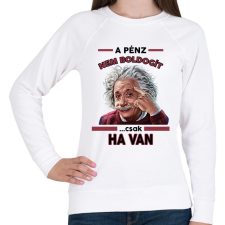 PRINTFASHION A pénz nem boldogít! - Női pulóver - Fehér női pulóver, kardigán