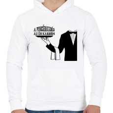 PRINTFASHION A pincérkedés az én kardióm - Férfi kapucnis pulóver - Fehér