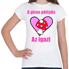 PRINTFASHION a piros pöttyös - Női póló - Fehér női póló