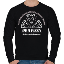 PRINTFASHION A pizza örökre veled marad - Férfi pulóver - Fekete férfi pulóver, kardigán