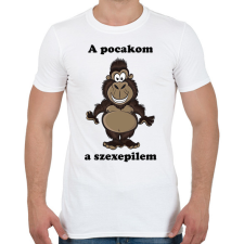 PRINTFASHION A pocakom a szexepilem - Férfi póló - Fehér férfi póló
