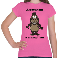 PRINTFASHION A pocakom a szexepilem - Női póló - Rózsaszín