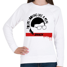 PRINTFASHION A real snack - Női pulóver - Fehér