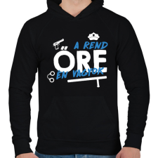 PRINTFASHION A rend őre én vagyok - Férfi kapucnis pulóver - Fekete férfi pulóver, kardigán
