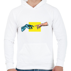 PRINTFASHION A robot teremtése - Férfi kapucnis pulóver - Fehér