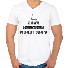 PRINTFASHION A rollerem rendben van? - Férfi V-nyakú póló - Fehér férfi póló