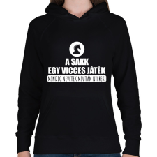 PRINTFASHION A sakk vicces játék - Női kapucnis pulóver - Fekete női pulóver, kardigán