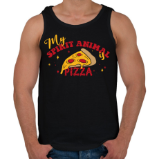 PRINTFASHION A spirituális állatom - Pizza - Férfi atléta - Fekete