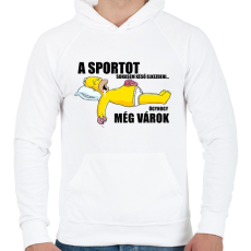 PRINTFASHION A sportot sohasem késő elkezdeni... - Férfi kapucnis pulóver - Fehér