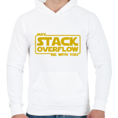 PRINTFASHION A Stack Overflow legyen veled - Férfi kapucnis pulóver - Fehér