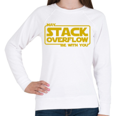 PRINTFASHION A Stack Overflow legyen veled - Női pulóver - Fehér