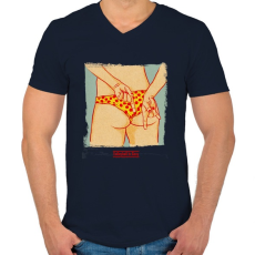 PRINTFASHION A strandröplabda sexy - Férfi V-nyakú póló - Sötétkék