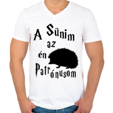 PRINTFASHION A Sünim az én Patrónusom - Férfi V-nyakú póló - Fehér férfi póló
