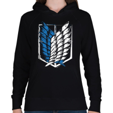 PRINTFASHION A szabadság szárnyai - Női kapucnis pulóver - Fekete női pulóver, kardigán