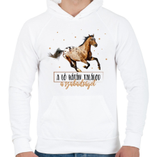 PRINTFASHION A szabadság - Férfi kapucnis pulóver - Fehér férfi pulóver, kardigán