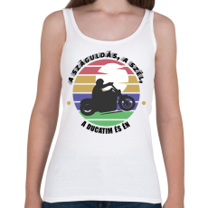 PRINTFASHION A száguldás, a szél - Ducati - Női atléta - Fehér