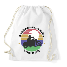 PRINTFASHION A száguldás, a szél - Ducati - Sportzsák, Tornazsák - Fehér tornazsák