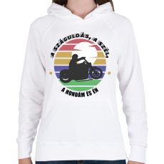 PRINTFASHION A száguldás, a szél - Honda - Női kapucnis pulóver - Fehér