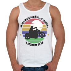 PRINTFASHION A száguldás, a szél - Suzuki - Férfi atléta - Fehér