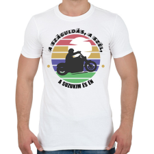 PRINTFASHION A száguldás, a szél - Suzuki - Férfi póló - Fehér férfi póló