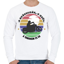 PRINTFASHION A száguldás, a szél - Yamaha - Férfi pulóver - Fehér férfi pulóver, kardigán