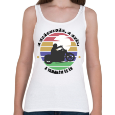 PRINTFASHION A száguldás, a szél - Yamaha - Női atléta - Fehér női trikó