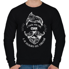 PRINTFASHION A szakáll nem szúr - Fehér - Férfi pulóver - Fekete