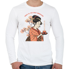 PRINTFASHION A szaké a legjobb orvosság - Férfi hosszú ujjú póló - Fehér férfi póló