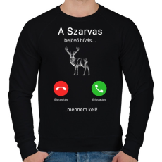 PRINTFASHION A szarvas hív - Férfi pulóver - Fekete