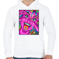 PRINTFASHION A szem a lélek tükre. - Férfi kapucnis pulóver - Fehér