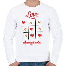PRINTFASHION A szerelem mindig győz - Férfi pulóver - Fehér
