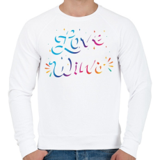 PRINTFASHION A szerelem mindig győz - Love always wins - Férfi pulóver - Fehér
