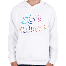 PRINTFASHION A szerelem mindig győz - Love always wins - Gyerek kapucnis pulóver - Fehér