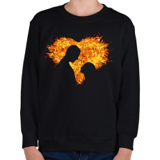 PRINTFASHION A szerelem tüze - Gyerek pulóver - Fekete