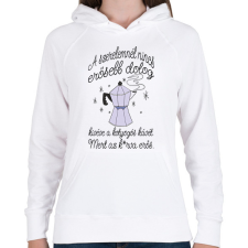 PRINTFASHION A szerelemnél nincs erősebb. Kivéve a kotyogós kávét - Női kapucnis pulóver - Fehér női pulóver, kardigán