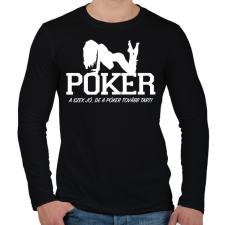 PRINTFASHION A szex jó, de a póker tovább tart - Férfi hosszú ujjú póló - Fekete férfi póló