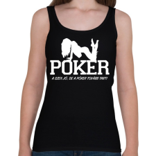 PRINTFASHION A szex jó, de a póker tovább tart - Női atléta - Fekete női trikó