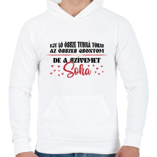 PRINTFASHION A szívemet soha nem töri össze - Férfi kapucnis pulóver - Fehér férfi pulóver, kardigán