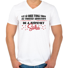 PRINTFASHION A szívemet soha nem töri össze - Férfi V-nyakú póló - Fehér férfi póló