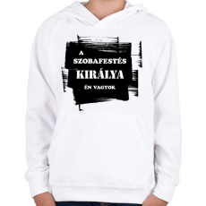 PRINTFASHION A szobafestés királya én vagyok - Gyerek kapucnis pulóver - Fehér