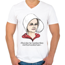 PRINTFASHION A szolgálólány meséje - Férfi V-nyakú póló - Fehér