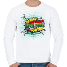 PRINTFASHION A szuperhősök áprilisban születtek - Férfi pulóver - Fehér férfi pulóver, kardigán