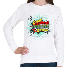 PRINTFASHION A szuperhősök áprilisban születtek - Női pulóver - Fehér női pulóver, kardigán