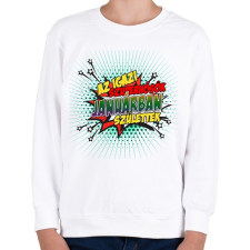 PRINTFASHION A szuperhősök januárban születtek - Gyerek pulóver - Fehér gyerek póló