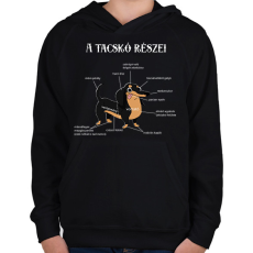PRINTFASHION A tacskó részei - Gyerek kapucnis pulóver - Fekete